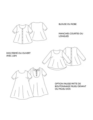 Patron de blouse et robe Galipette - Églantine & Zoé