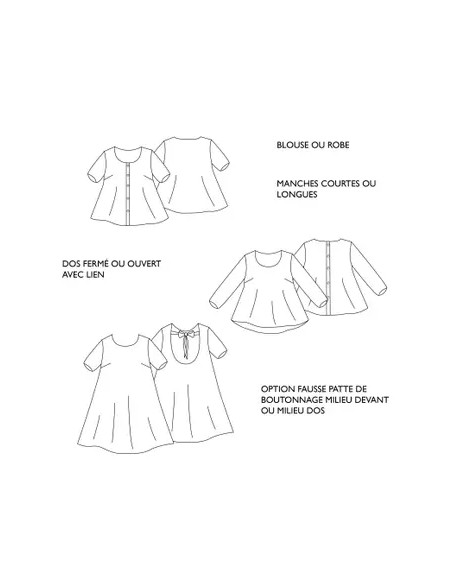 Patron de blouse et robe Galipette - Églantine & Zoé