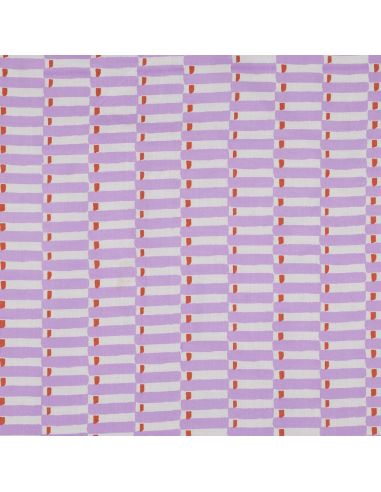Tissu coton indien block print Indra - Lilas