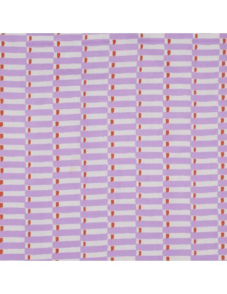 Tissu coton indien block print Indra - Lilas