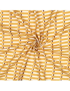 Tissu coton indien block print Indra - Ochre