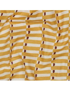 Tissu coton indien block print Indra - Ochre 2