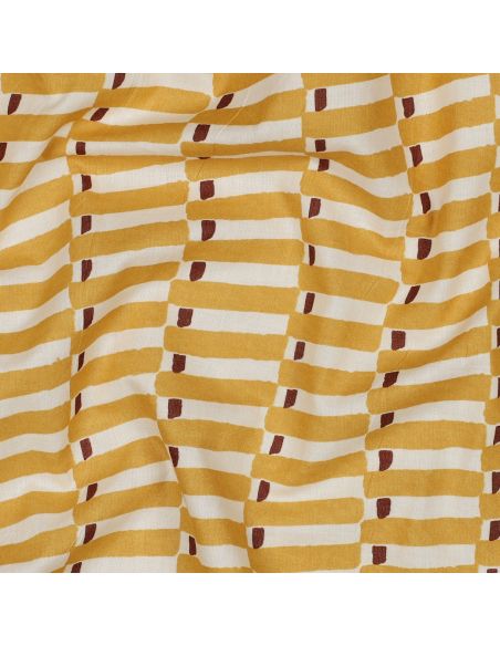 Tissu coton indien block print Indra - Ochre