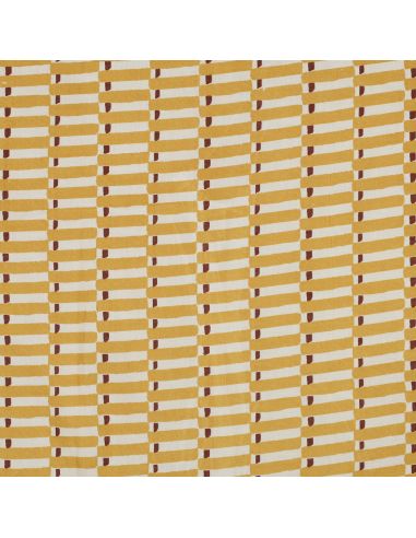 Tissu coton indien block print Indra - Ochre