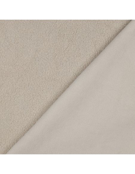 Tissu polaire Teddy double face - Beige