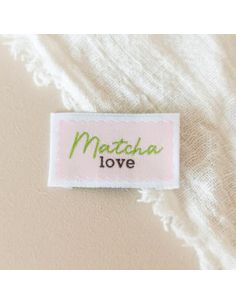 Étiquette tissée à coudre Matcha love