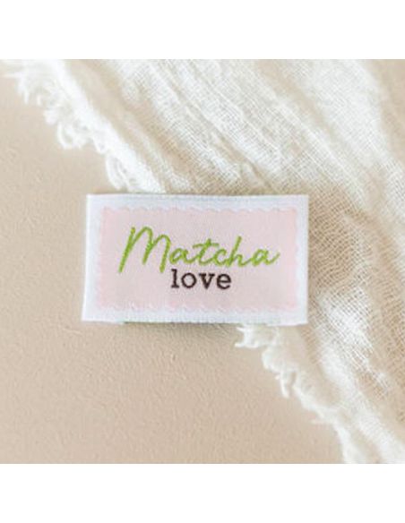 Étiquette tissée à coudre Matcha love