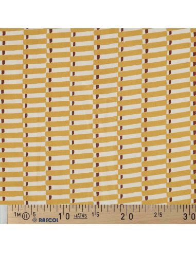 Tissu coton indien block print Indra - Ochre