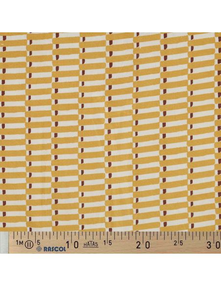 Tissu coton indien block print Indra - Ochre