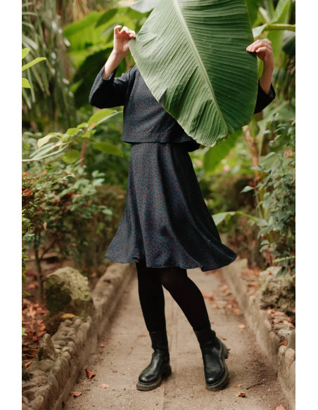 Tissu viscose Bagheera Anthracite - Églantine & Zoé