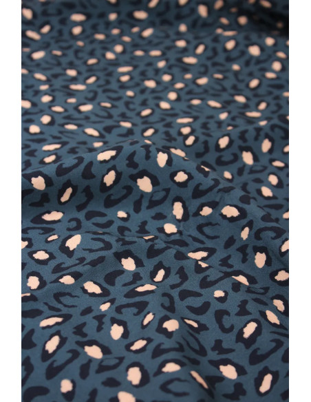 Tissu viscose Bagheera Bleu - Églantine & Zoé