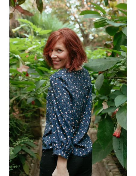 Tissu viscose Bagheera Bleu - Églantine & Zoé