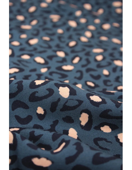 Tissu viscose Bagheera Bleu - Églantine & Zoé