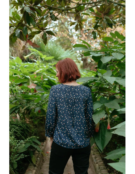 Tissu viscose Bagheera Bleu - Églantine & Zoé
