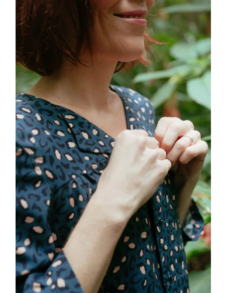 Tissu viscose Bagheera Bleu - Églantine & Zoé