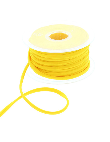 Cordon spaghetti lycra 5 mm - Jaune