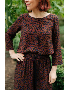 Tissu viscose Bagheera Chocolat - Églantine & Zoé 2