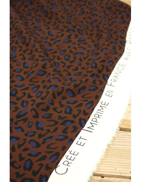 Tissu viscose Bagheera Chocolat - Églantine & Zoé