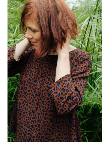 Tissu viscose Bagheera Chocolat - Églantine & Zoé