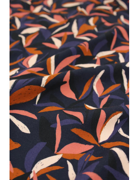 Tissu viscose Mowgli Bleu encre - Églantine & Zoé