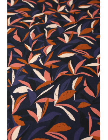 Tissu viscose Mowgli Bleu encre - Églantine & Zoé