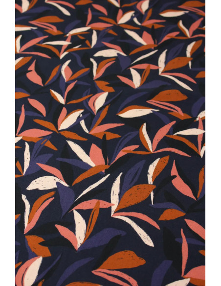 Tissu viscose Mowgli Bleu encre - Églantine & Zoé