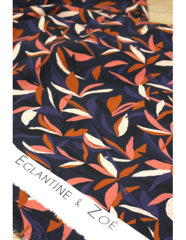 Tissu viscose Mowgli Bleu encre - Églantine & Zoé