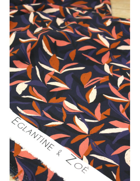 Tissu viscose Mowgli Bleu encre - Églantine & Zoé