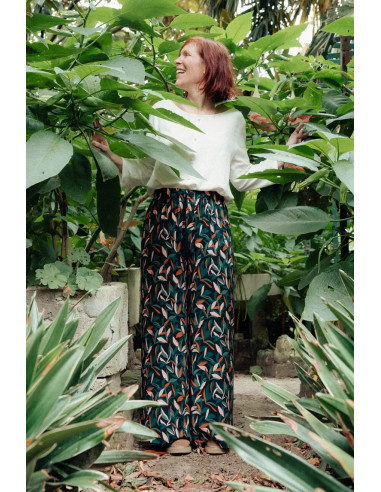 Tissu viscose Mowgli Vert - Églantine & Zoé
