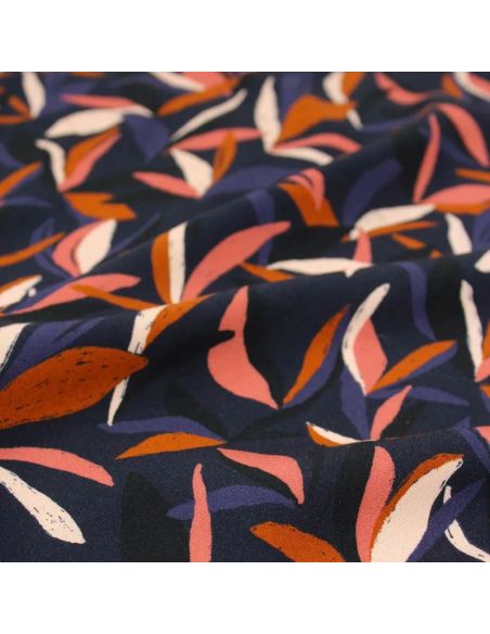 Tissu viscose Mowgli Bleu encre - Églantine & Zoé