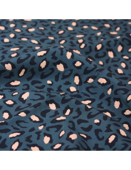 Tissu viscose Bagheera Bleu - Églantine & Zoé