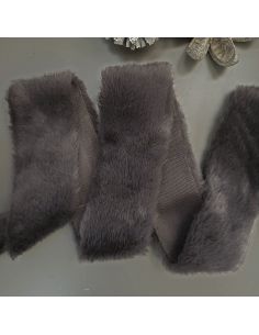 Ruban fausse fourrure - Gris ardoise
