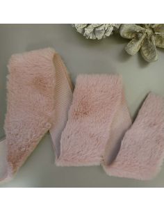 Ruban fausse fourrure - Vieux rose