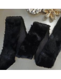 Ruban fausse fourrure - Noir