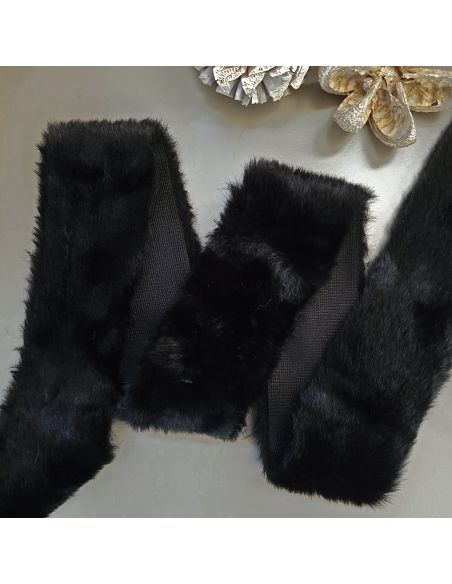 Ruban fausse fourrure - Noir