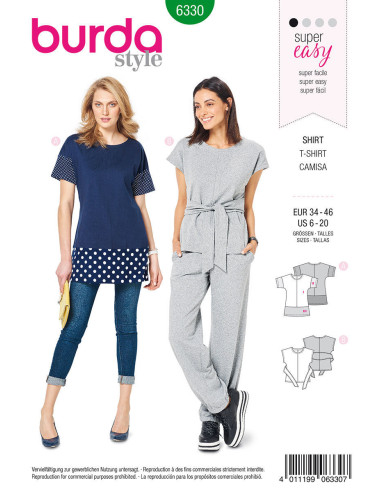 Patron de t-shirt - Burda 6330