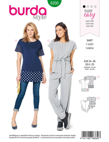 Patron de t-shirt - Burda 6330
