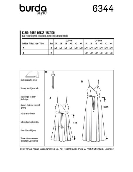 Patron de robe - Burda 6344