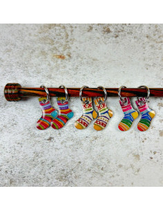 Set de 6 anneaux marqueurs de maille - Tricoteuse et chaussette 2