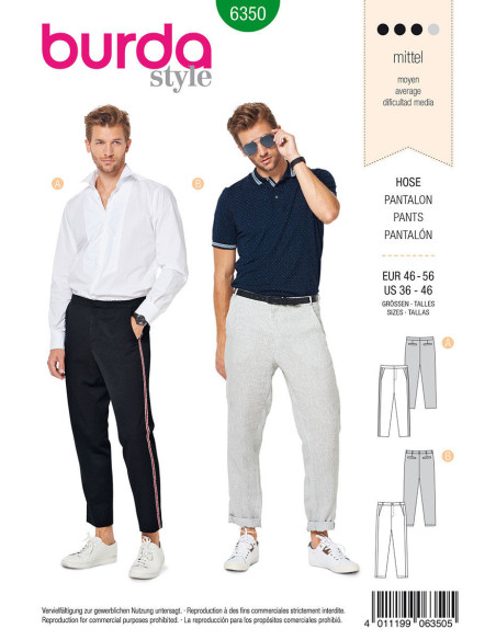 Patron de pantalon - Burda 6350