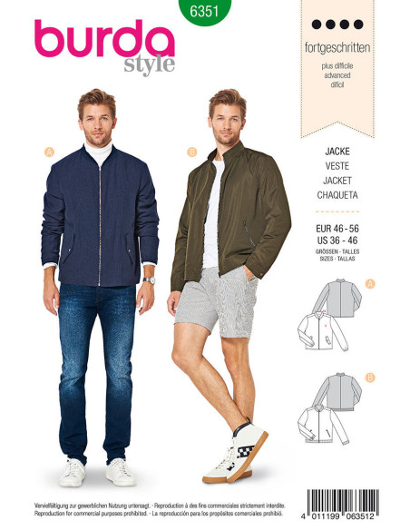 Patron de veste - Burda 6351