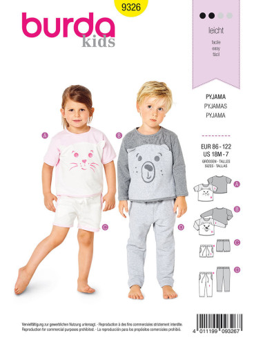 Patron de pyjamas - Burda 9326