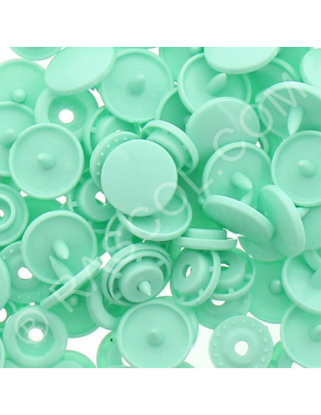 Sachet de 25 pressions résine KAM ronds - Vert menthe