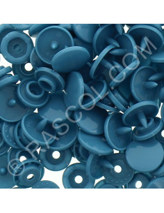 Sachet de 25 pressions résine KAM ronds - Bleu pétrole