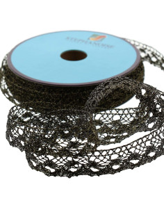Dentelle lurex - Or et noir