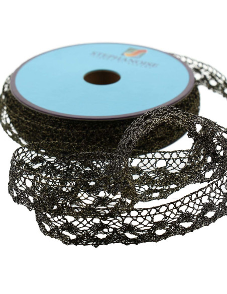 Dentelle lurex - Or et noir