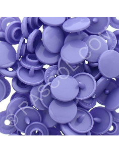 Sachet de 25 pressions résine KAM ronds - Lilas