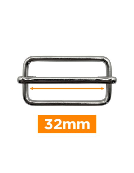 Boucle coulissante premium - Argent 32 mm
