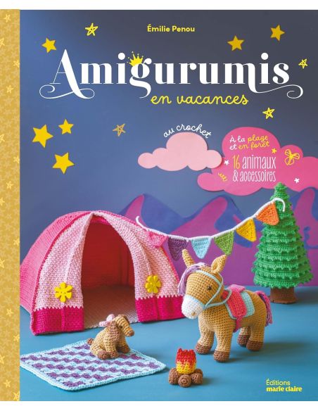 Livre amigurumis en vacances à la plage et en forêt
