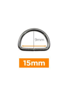  Anneau en D premium - Argent 15 mm